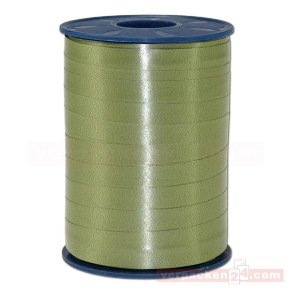 Glanzband auf Rolle 250 mtr., 10 mm - olivgrün (621)