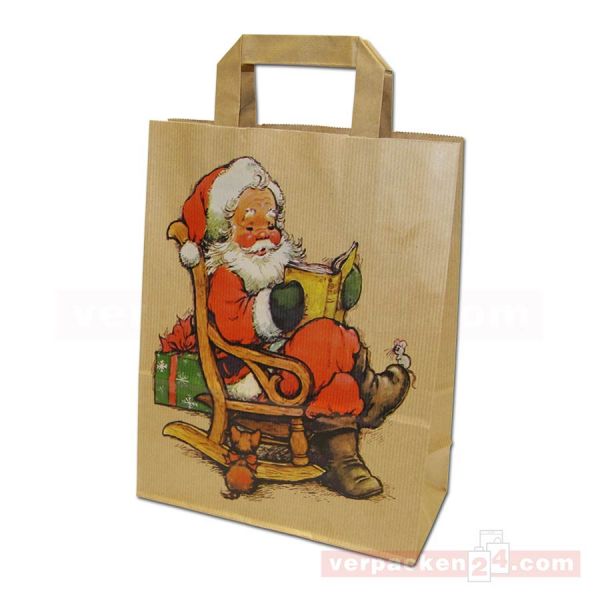 Weihnachts-Papiertragetasche - Schaukel - braun