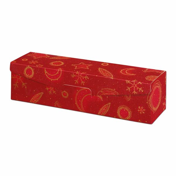 Wein-Flaschenverpackung, Präsentkarton - Christmas Rot - FSC®