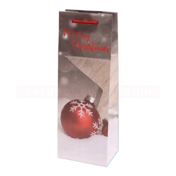 Weihnachts-Flaschentaschen Exclusiv - Kugeln Stern 13+ 9x36cm