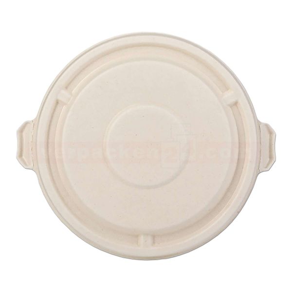 Bagasse-Salatschale ECO rund - DECKEL - aus Bagasse braun