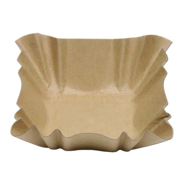 Pappschalen eckig - braun - mit Fettbarriere