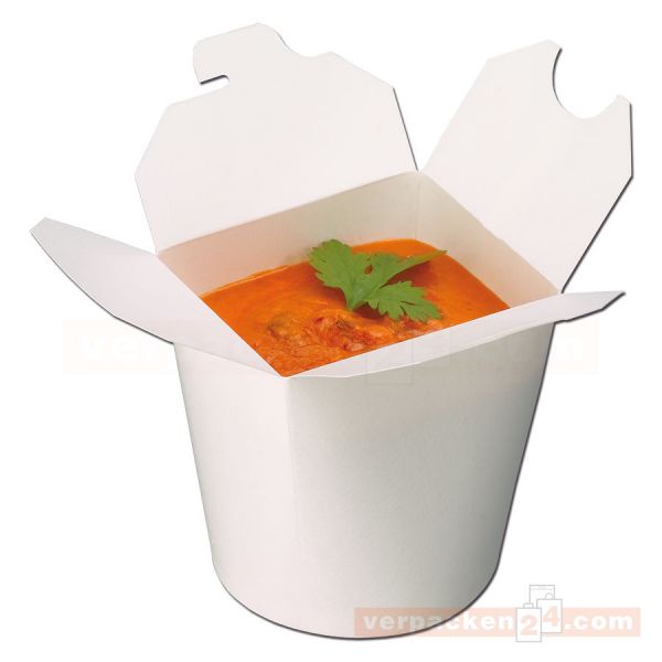 Deli-Boxen, Asia Snackbox - weiß - aus Hartpapier