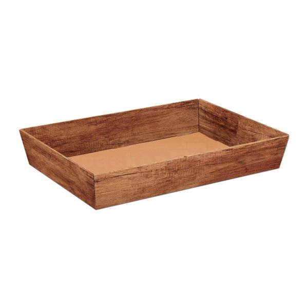 Präsentkorb Timber - 4-eckig, Holzoptik braun FSC®