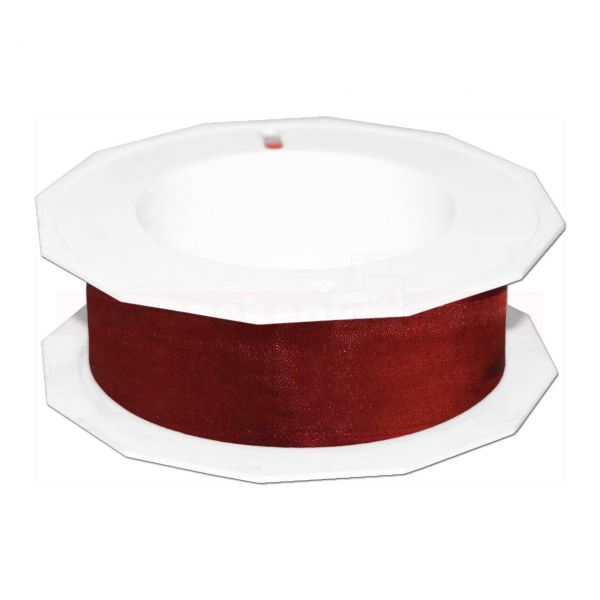 Schleifenband - Sheer - Rolle 25 m, 25 mm - bordeaux