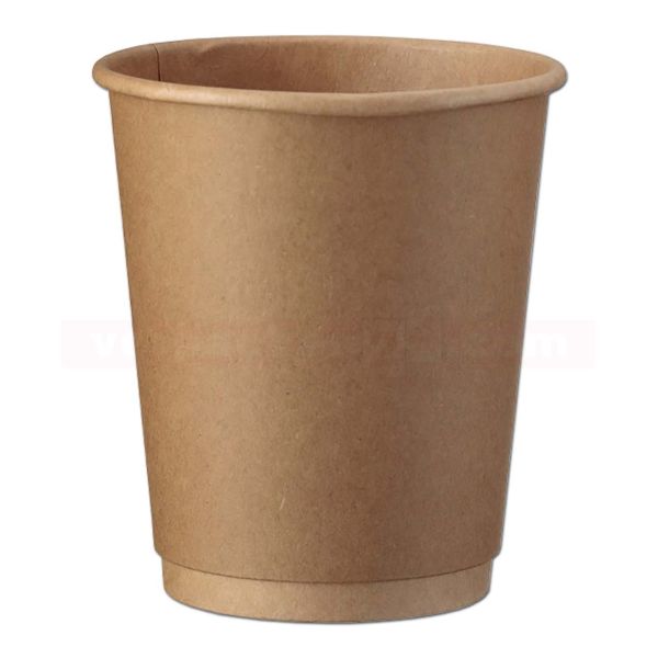 Ausschankbecher Hartpapier, braun - Kaffeebecher 2-wandig FSC®